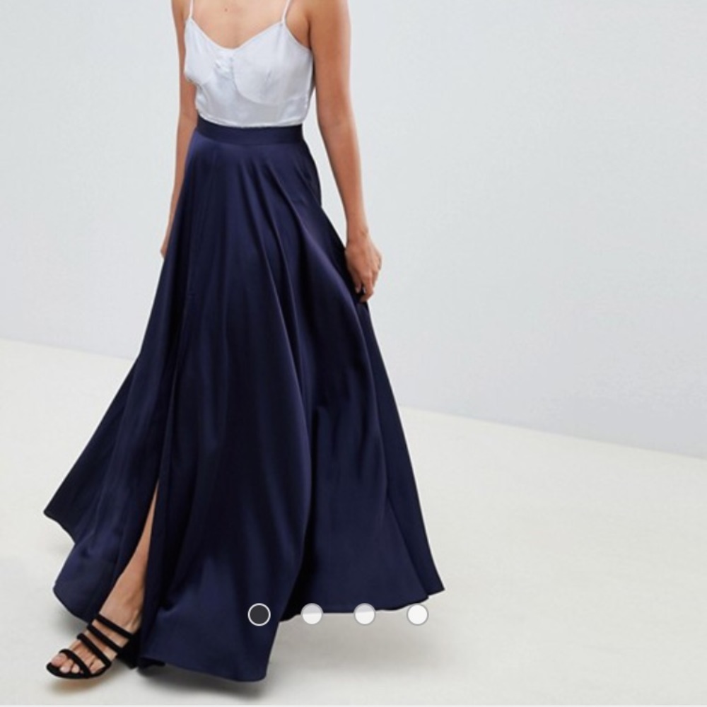 Asos design satin maxi skirt